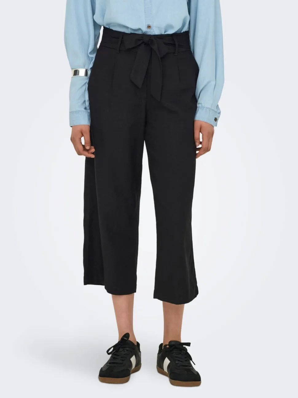 ONLCARO Cropped Fit Lino Pantaloni a gamba larga