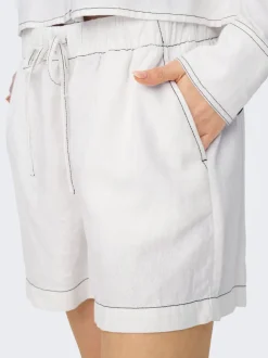 ONLCARO Vita media Regular Fit Lino Bermuda