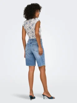 ONLELLA Vita media Regular Fit Bermuda in jeans