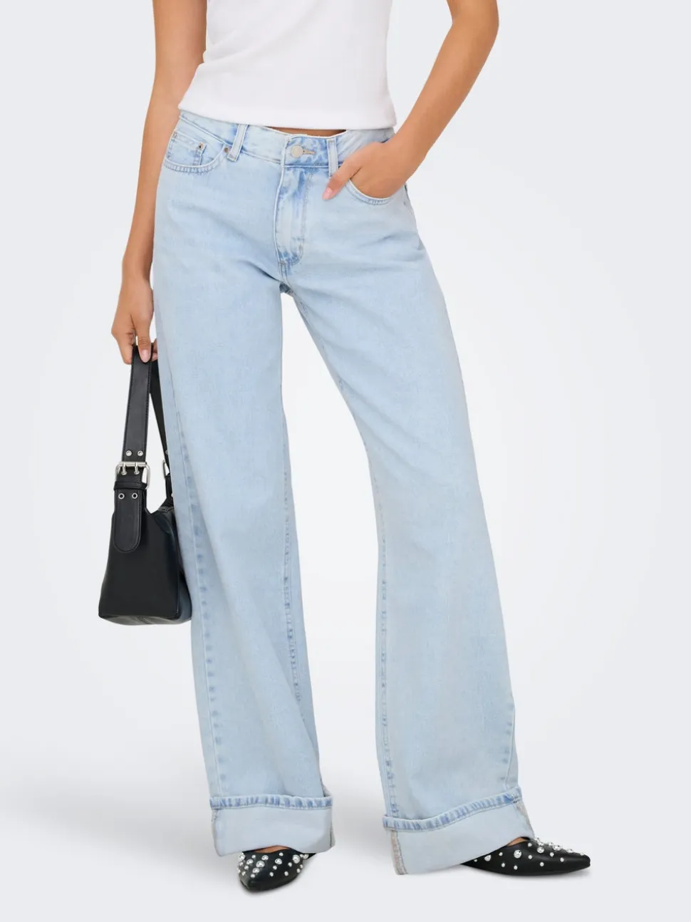 ONLELLA Vita media Wide Leg Fit Jeans