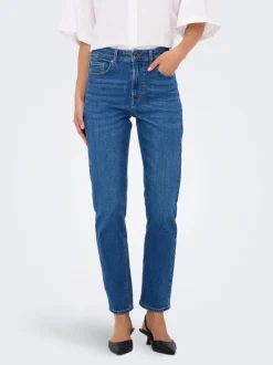 ONLEMEL Vita alta Straight Fit Lunghezza alla caviglia Jeans