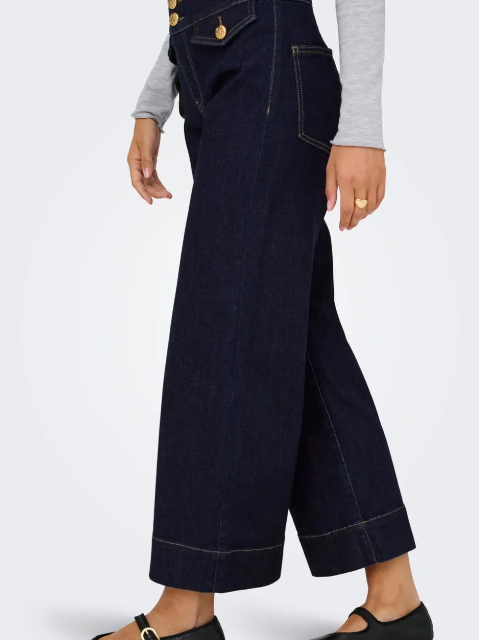 ONLEMILIA Vita alta Vestibilità ampia - Corto Jeans