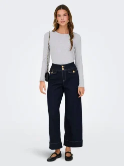 ONLEMILIA Vita alta Vestibilità ampia - Corto Jeans