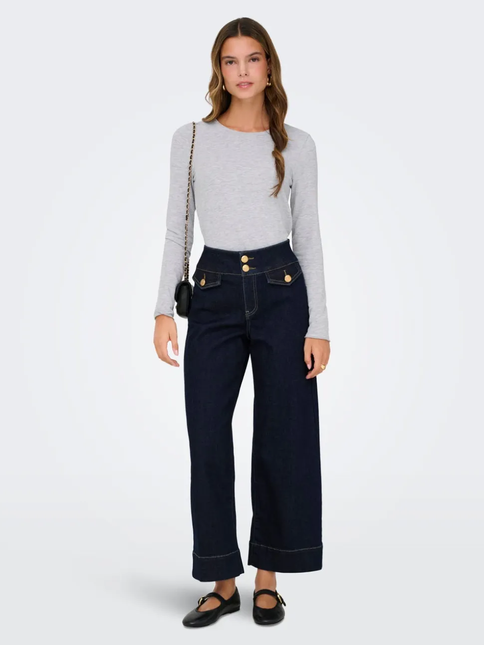 ONLEMILIA Vita alta Vestibilità ampia - Corto Jeans