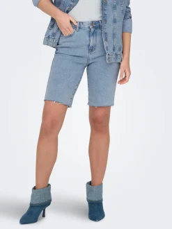 ONLEMILY Vita alta Straight Fit Bermuda in jeans