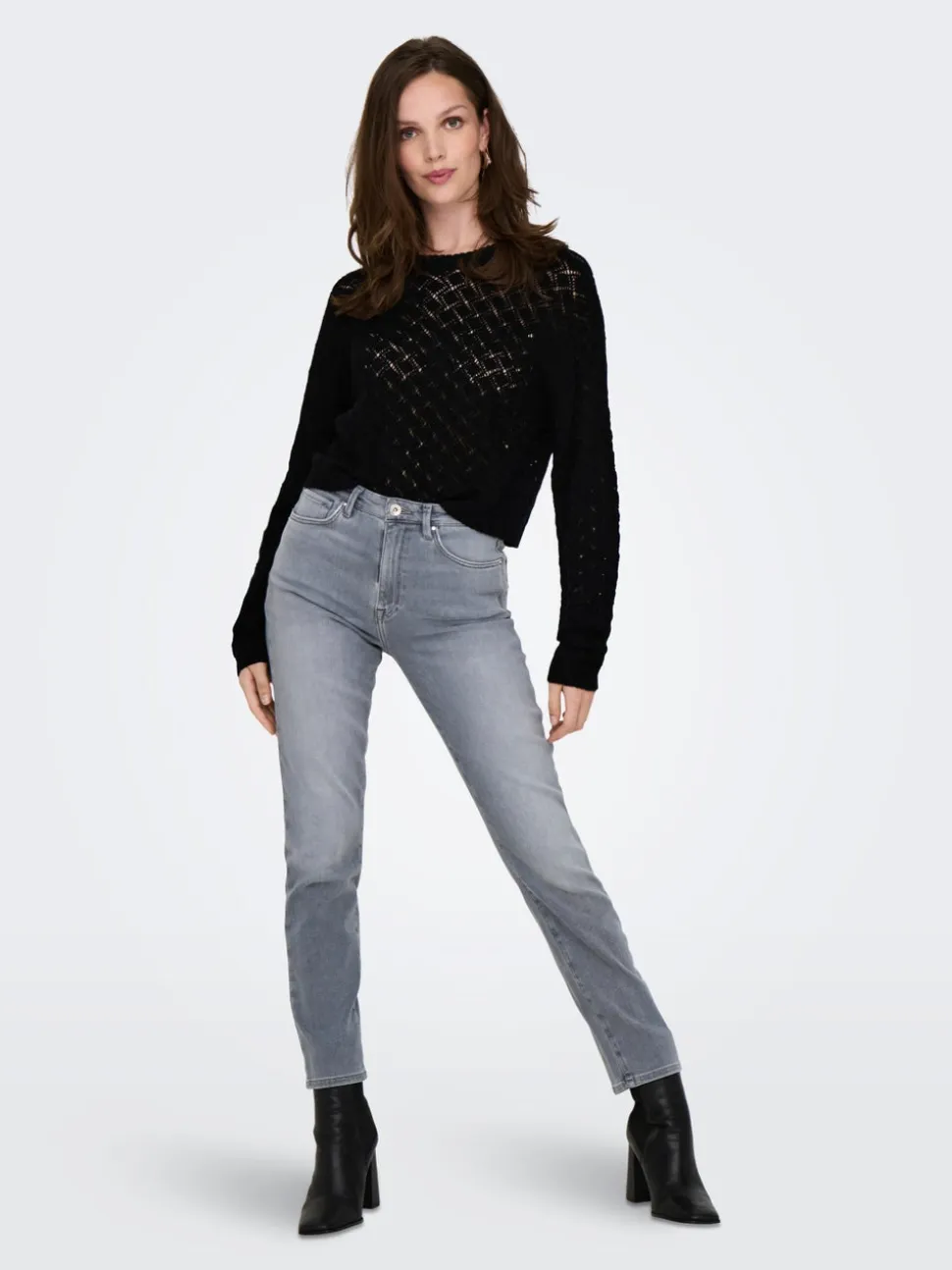ONLEMILY Vita alta Straight Fit Lunghezza alla caviglia Jeans