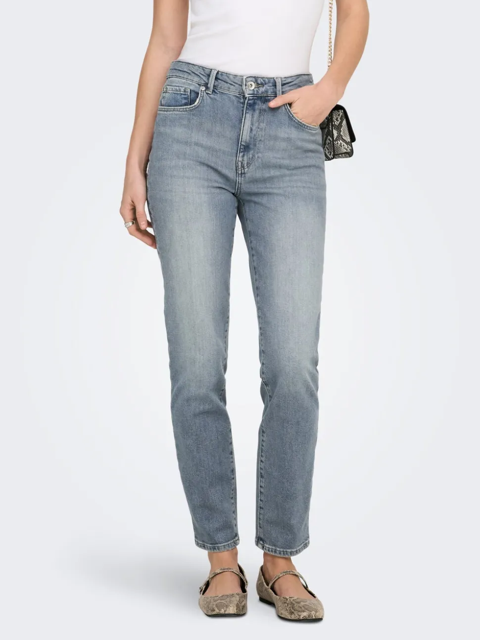 ONLEMILY Vita alta Straight Fit Lunghezza alla caviglia Jeans