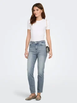 ONLEMILY Vita alta Straight Fit Lunghezza alla caviglia Jeans