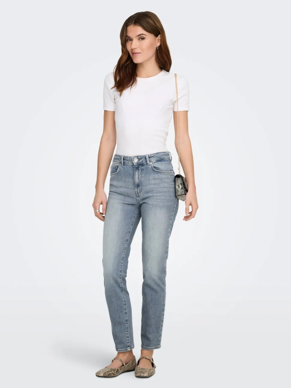 ONLEMILY Vita alta Straight Fit Lunghezza alla caviglia Jeans