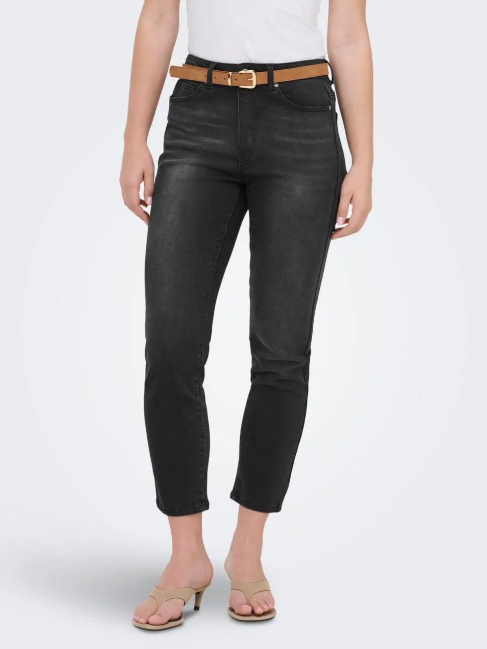 ONLEMILY-MILA Vita alta Straight Fit Lunghezza alla caviglia Jeans