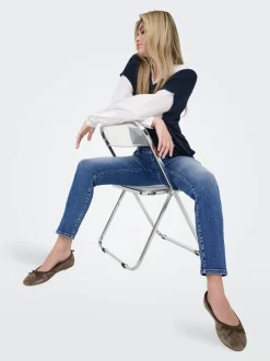 ONLEMILY-MILA Vita alta Straight Fit Lunghezza alla caviglia Jeans