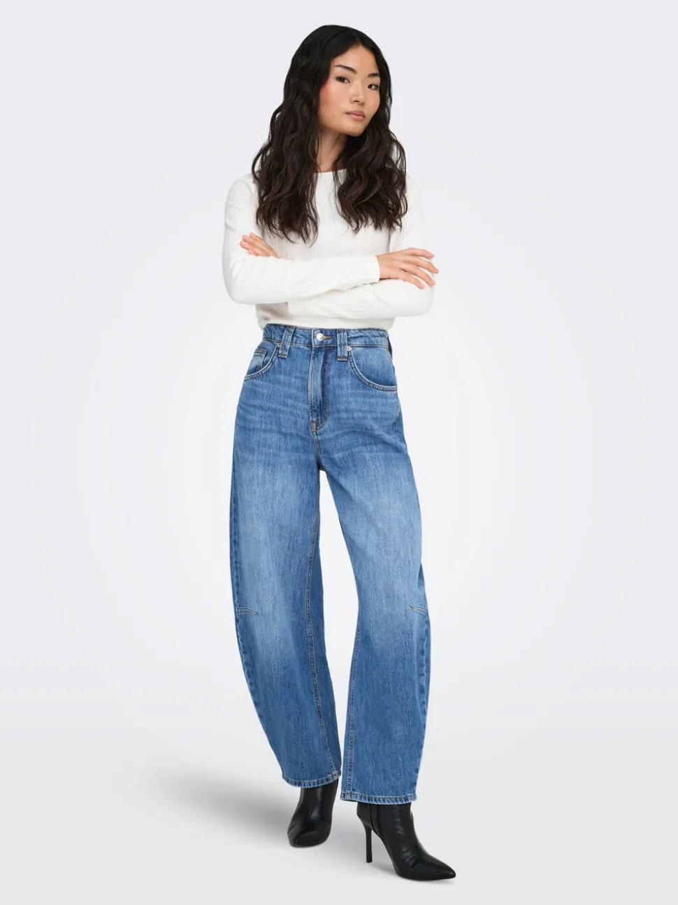 ONLFRANKIE Vita alta Barrel fit Lunghezza alla caviglia Jeans