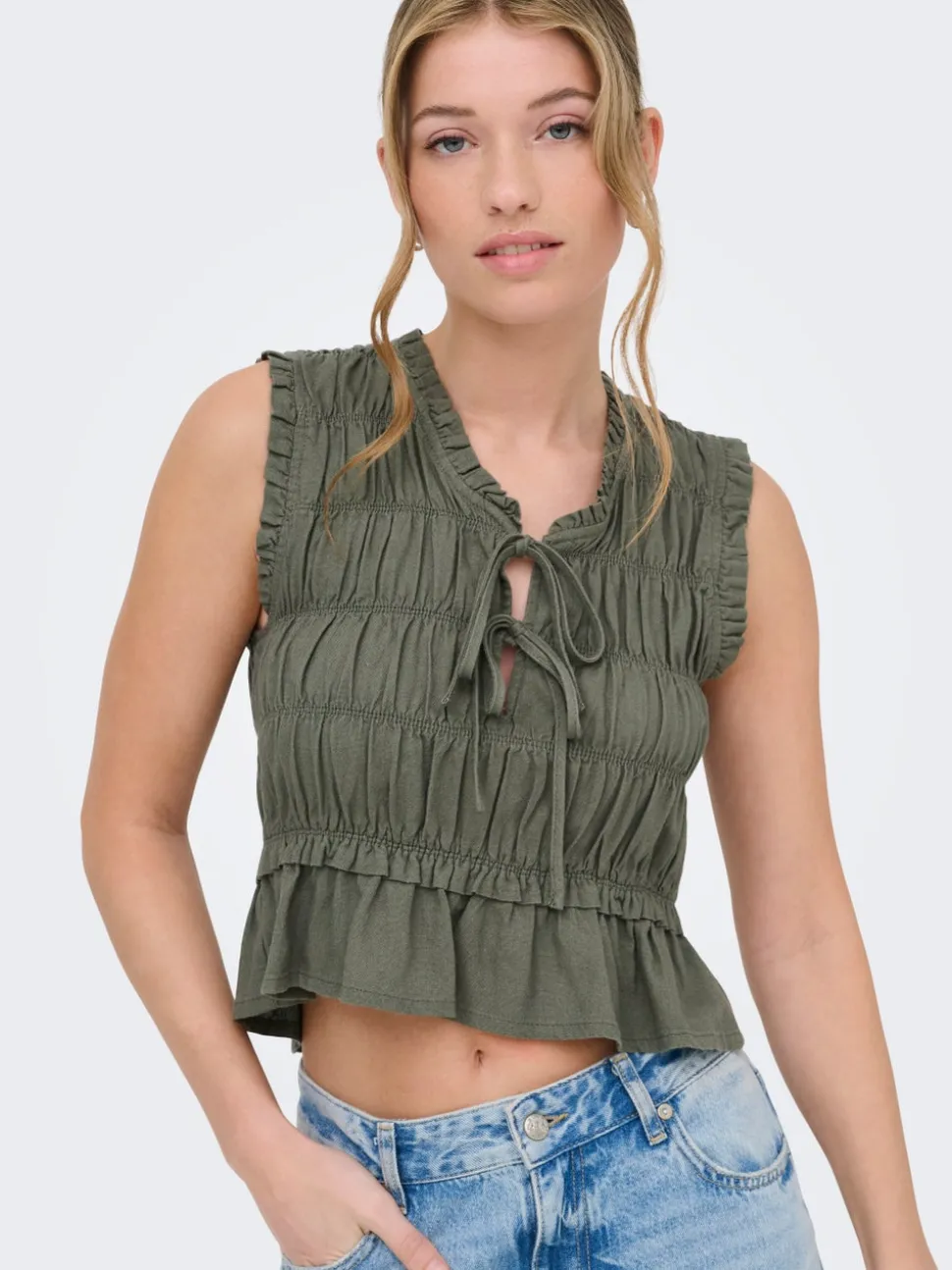 ONLGOA Lino Blusa