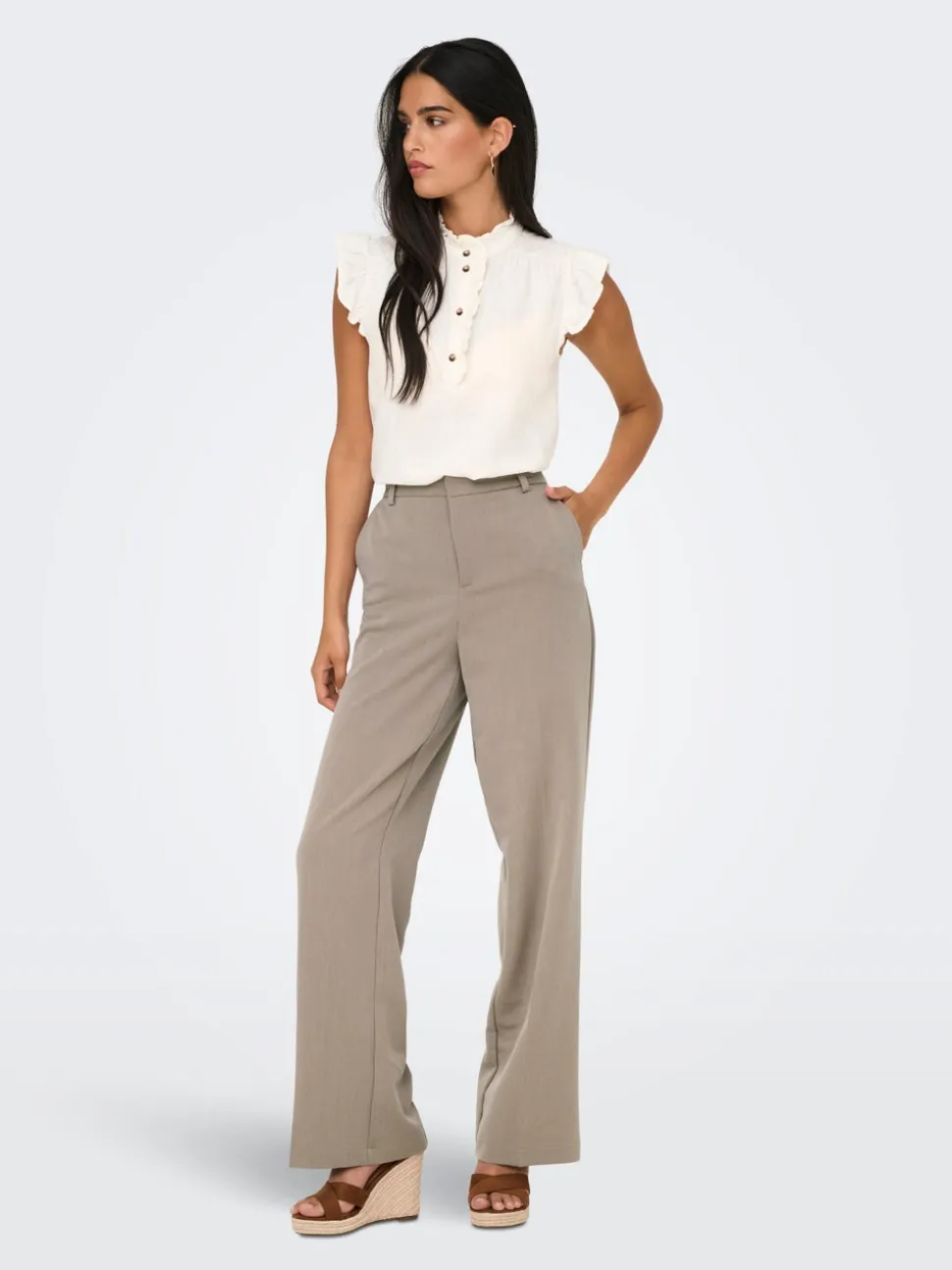 ONLHATTIE-LANA Straight Tapered Fit Pantaloni a gamba larga
