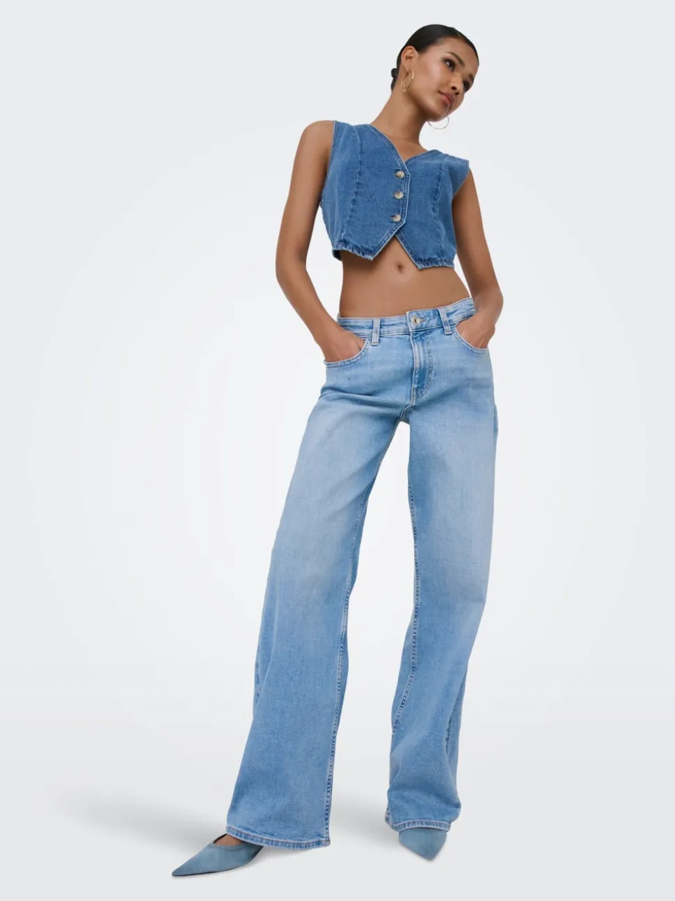 ONLHOPE Vita alta Wide Leg Fit Jeans