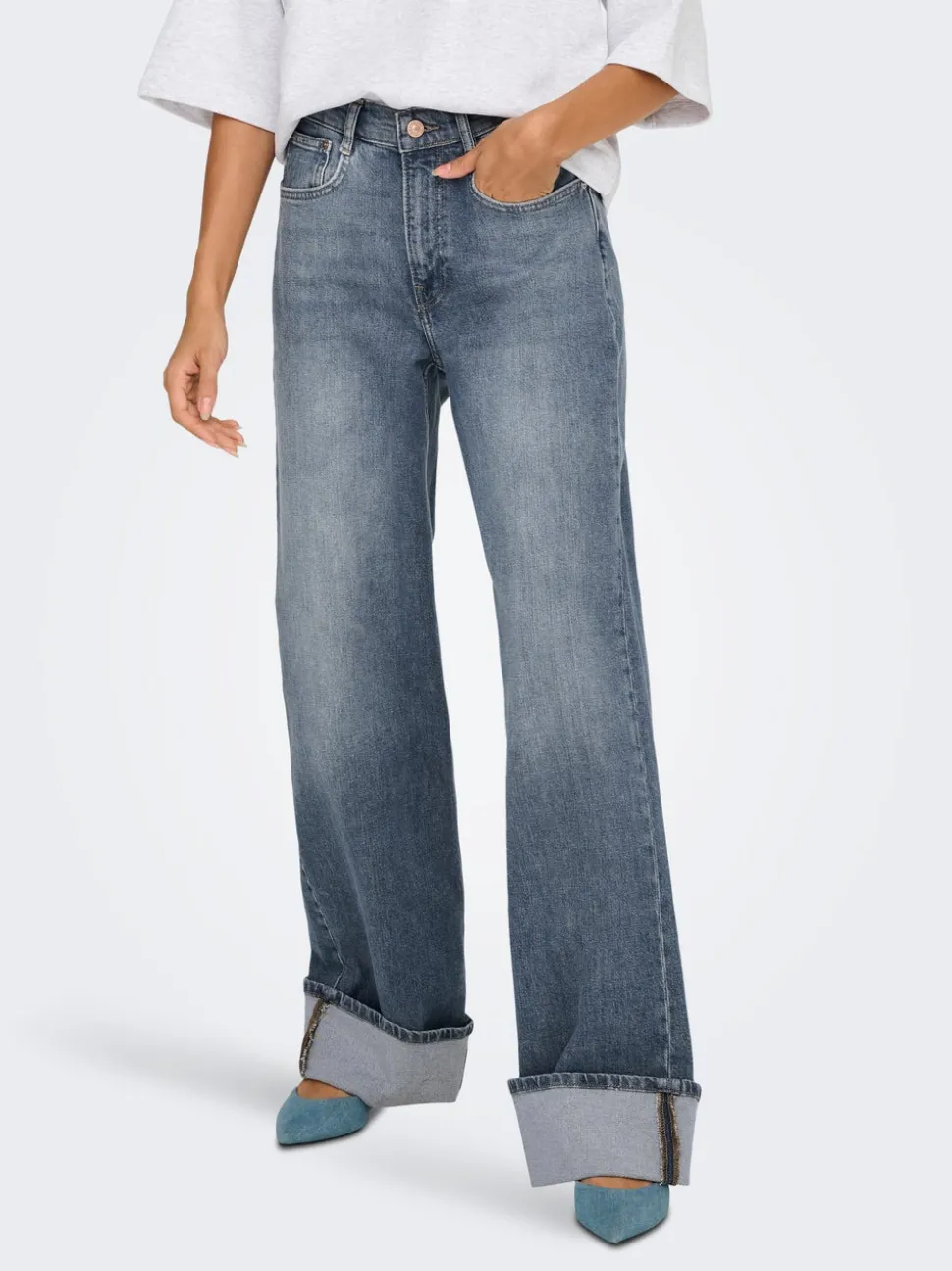 ONLHOPE Vita alta Wide Leg Fit Jeans