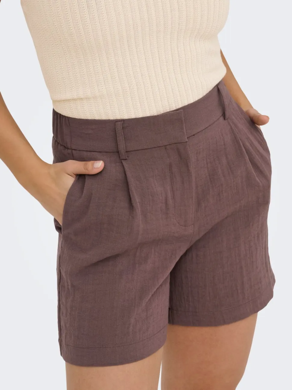 ONLITA Vita alta Regular Fit Lino Bermuda