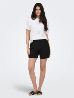 ONLITA Vita alta Regular Fit Lino Bermuda
