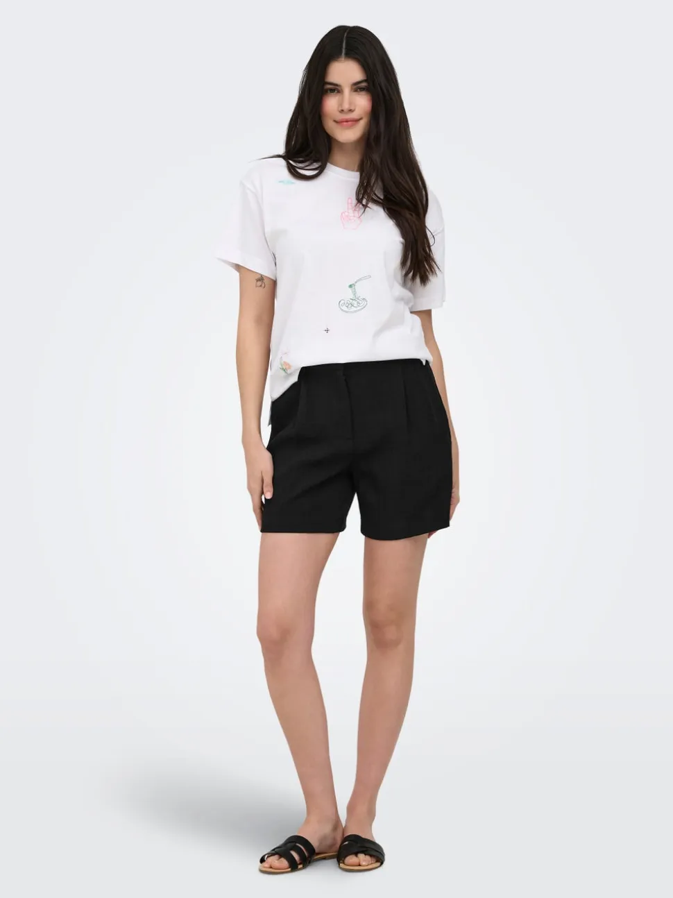 ONLITA Vita alta Regular Fit Lino Bermuda