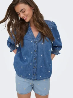 ONLJOSEPHINE Vita alta Loose Fit Bermuda in jeans