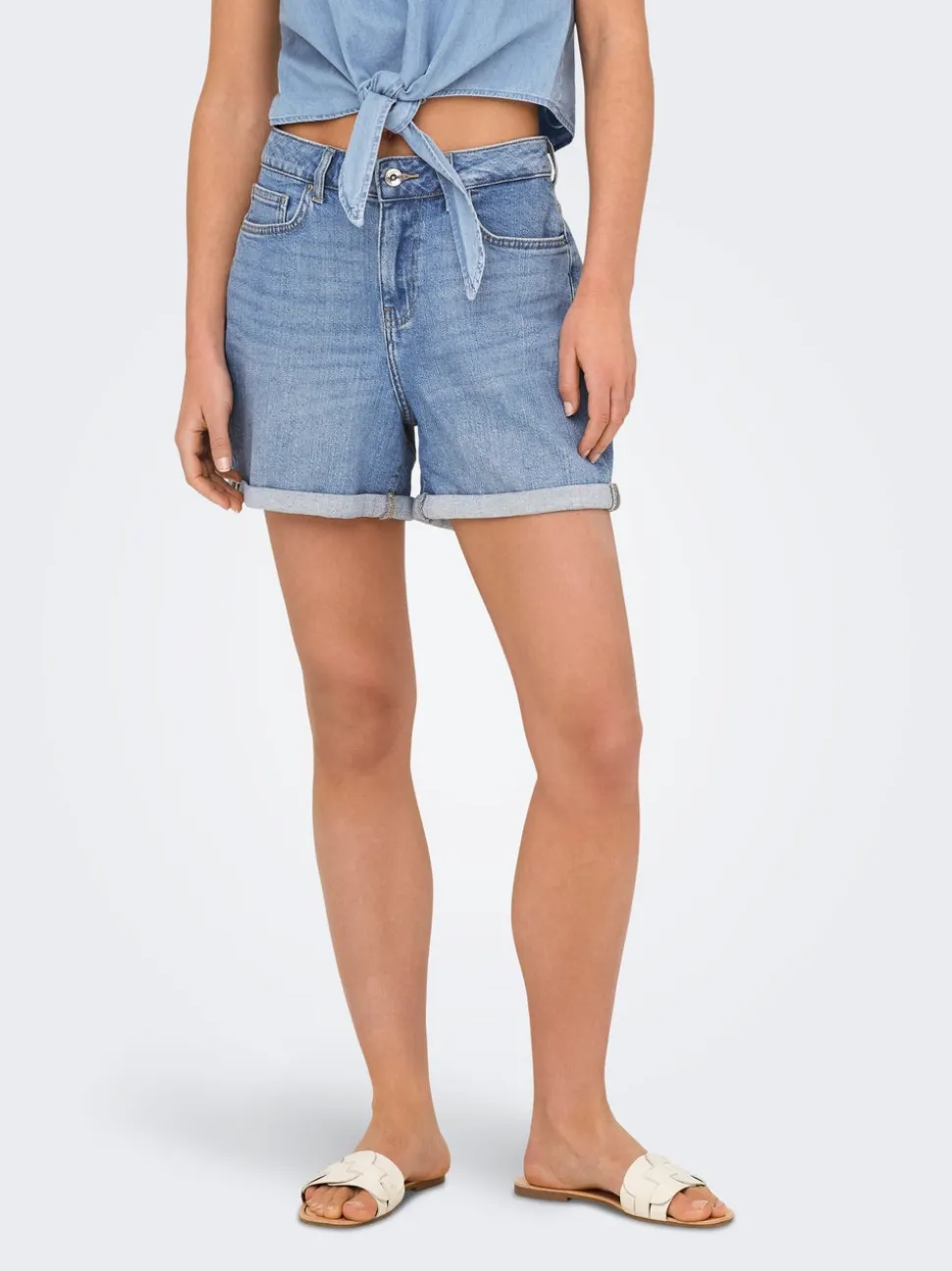 ONLJOSEPHINE Vita alta Regular Fit Bermuda in jeans
