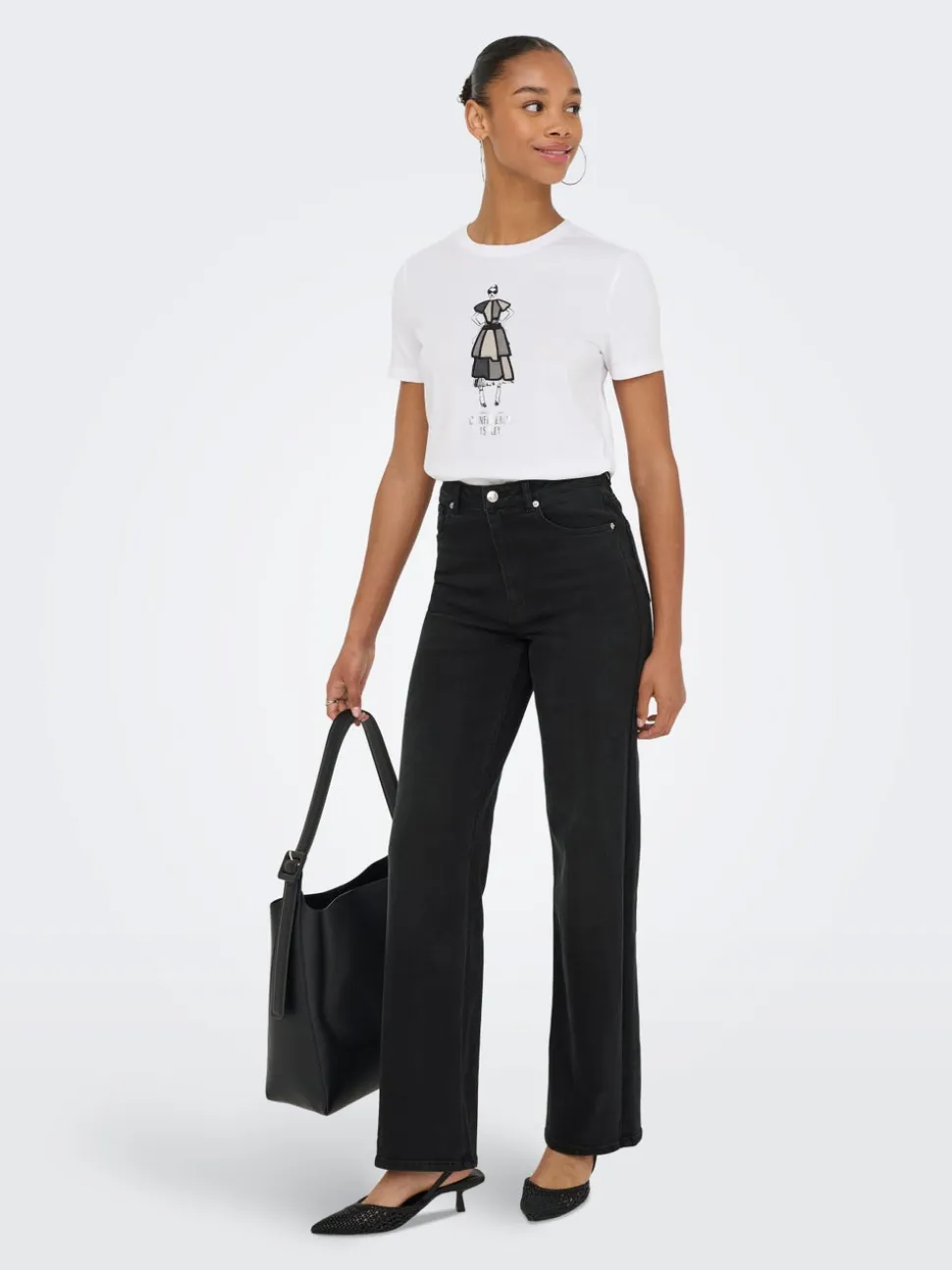 ONLJUICY-WAUW Vita alta Wide Leg Fit Jeans