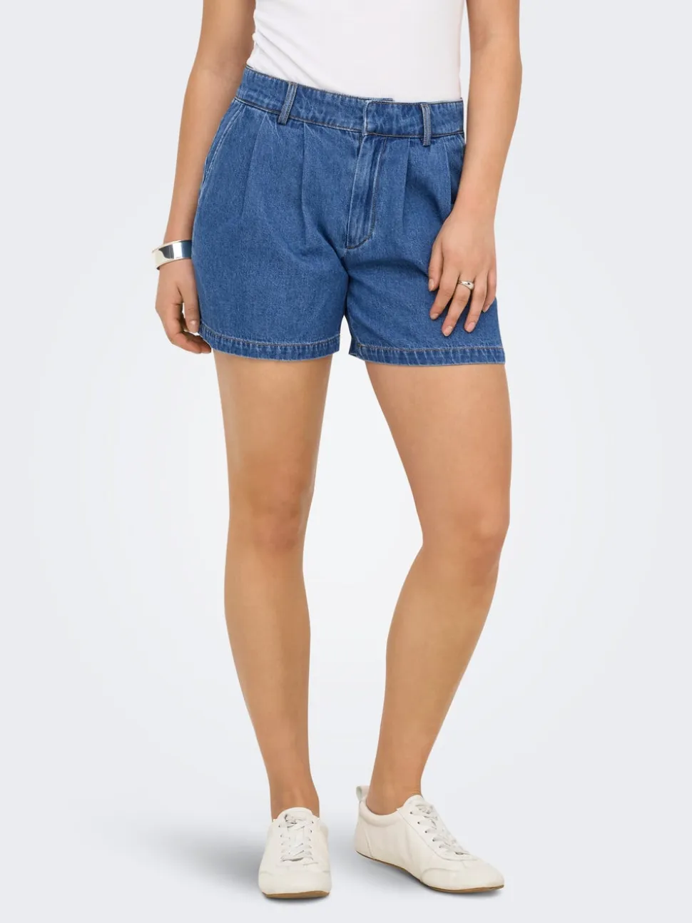 ONLLUKA Vita media Loose Fit Bermuda in jeans