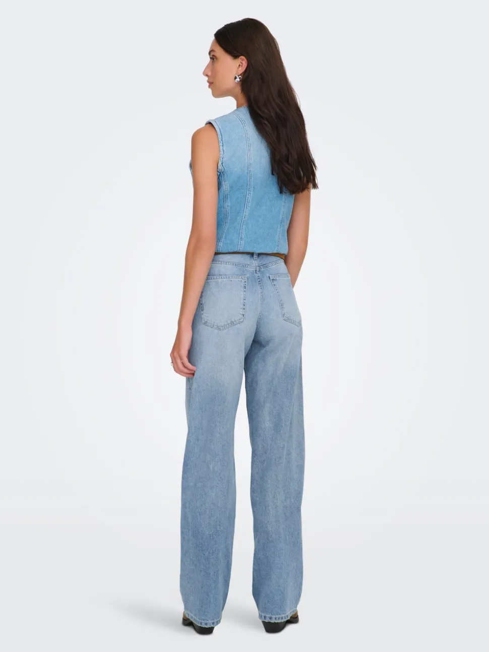 ONLMADDIE-O Vita alta Wide Leg Fit Jeans