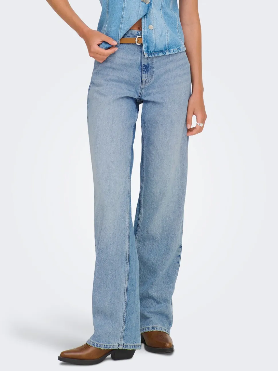 ONLMADDIE-O Vita alta Wide Leg Fit Jeans