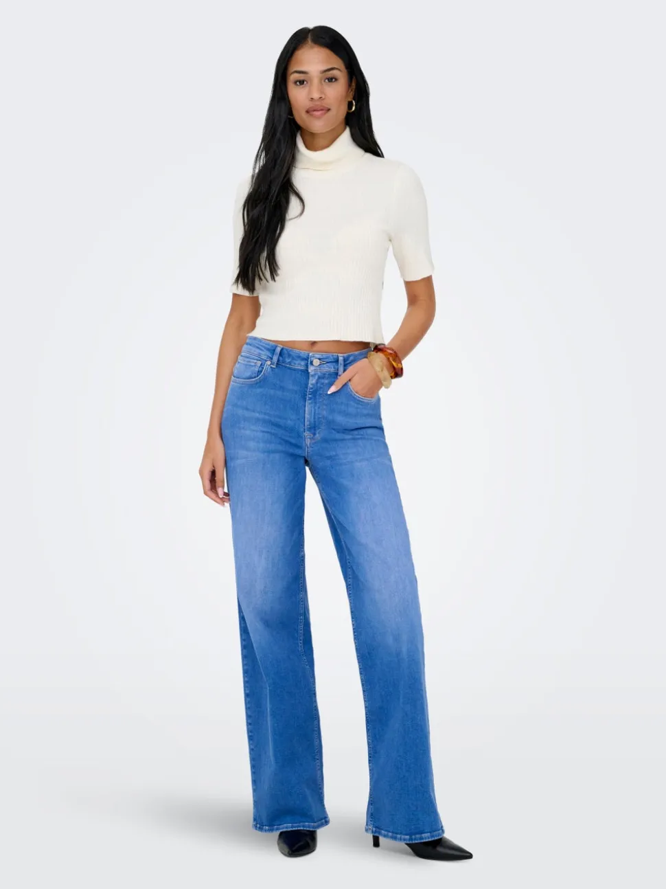 ONLMADISON Vita alta Wide Leg Fit Jeans