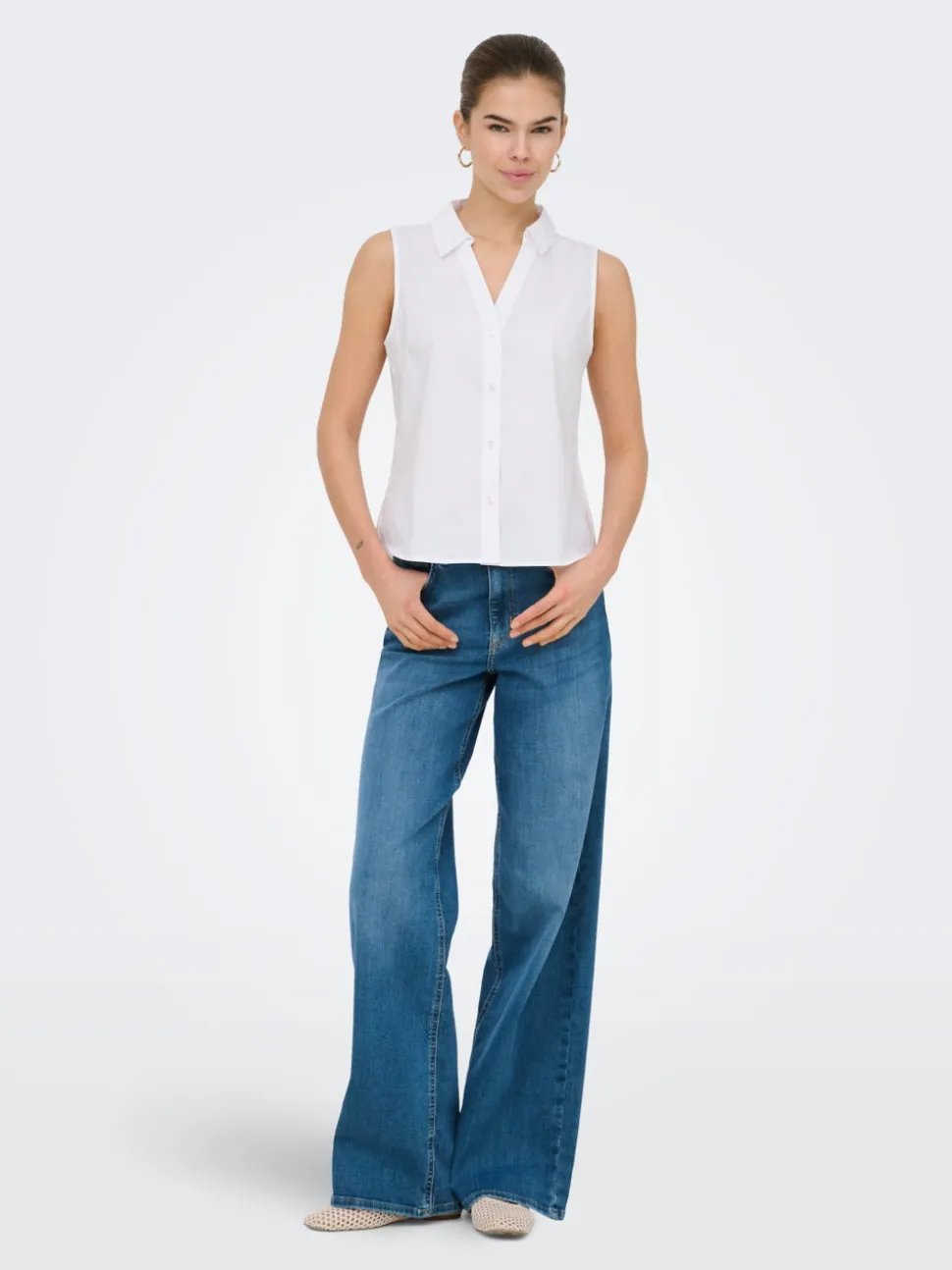 ONLMADISON Vita alta Wide Leg Fit Jeans