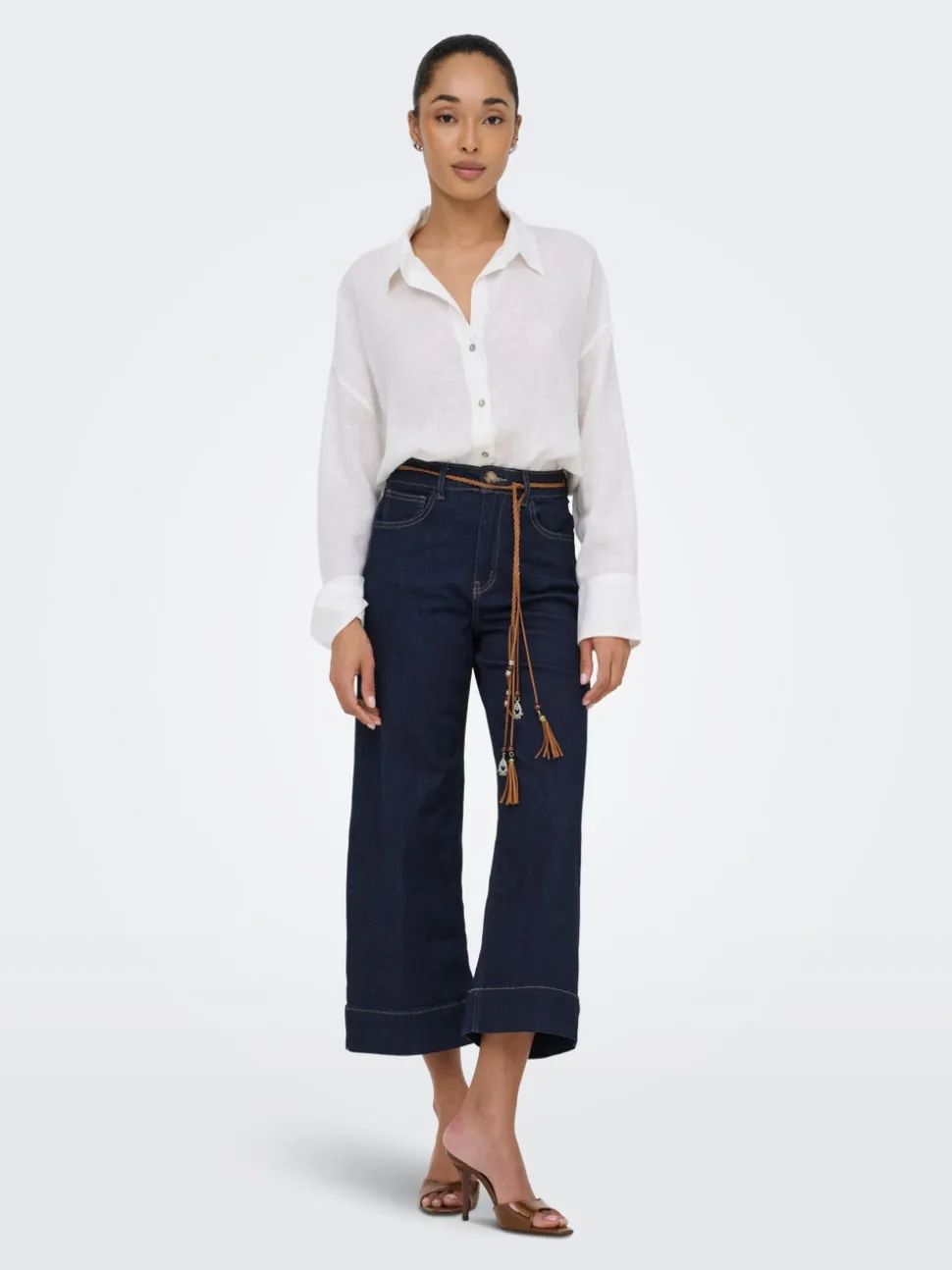 ONLMADISON Vita alta Wide Leg Fit Cropped Jeans