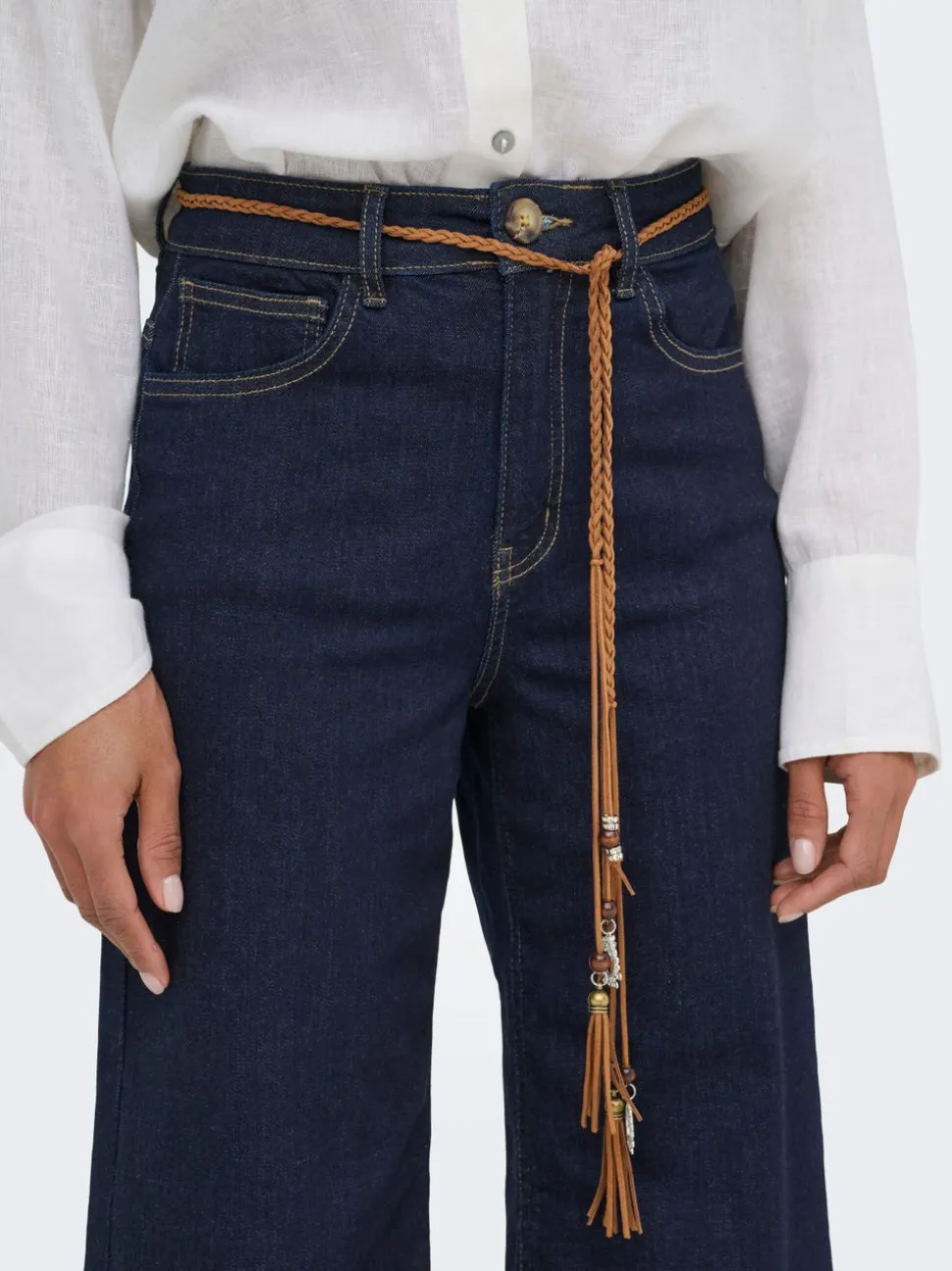 ONLMADISON Vita alta Wide Leg Fit Cropped Jeans