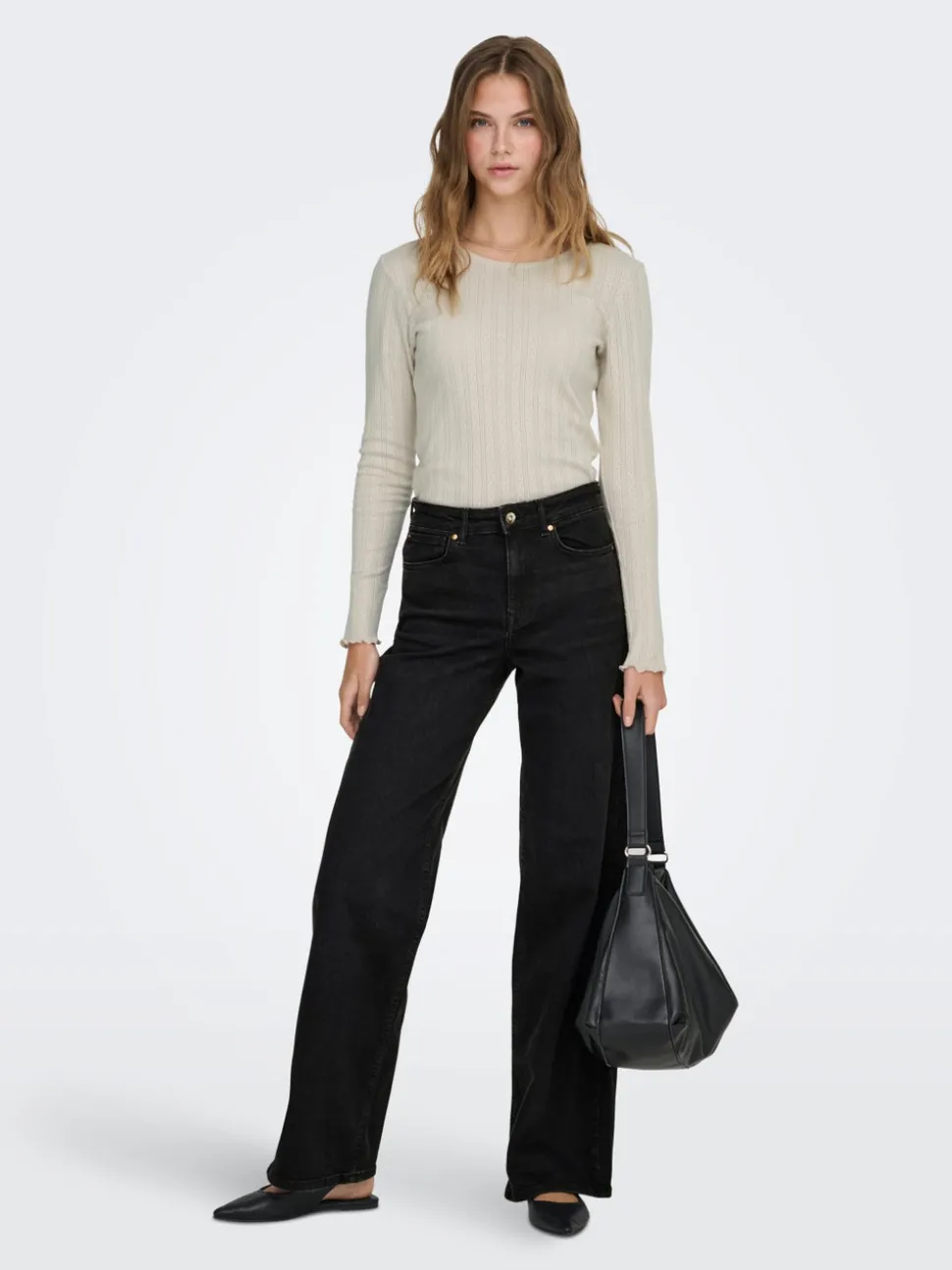 ONLMADISON Vita alta Wide Leg Fit Jeans