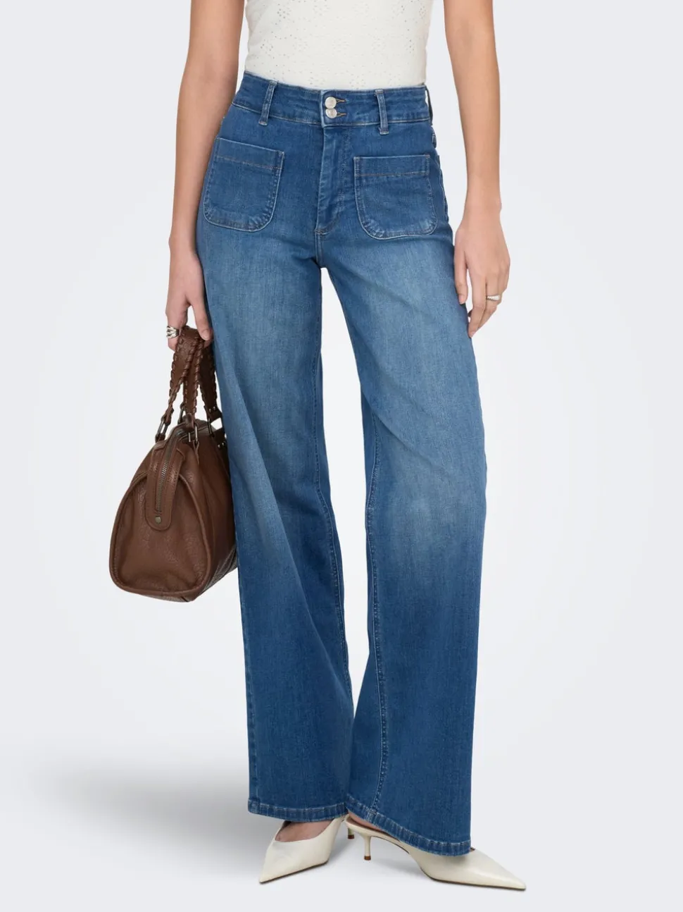 ONLMADISON Vita alta Wide Leg Fit Jeans