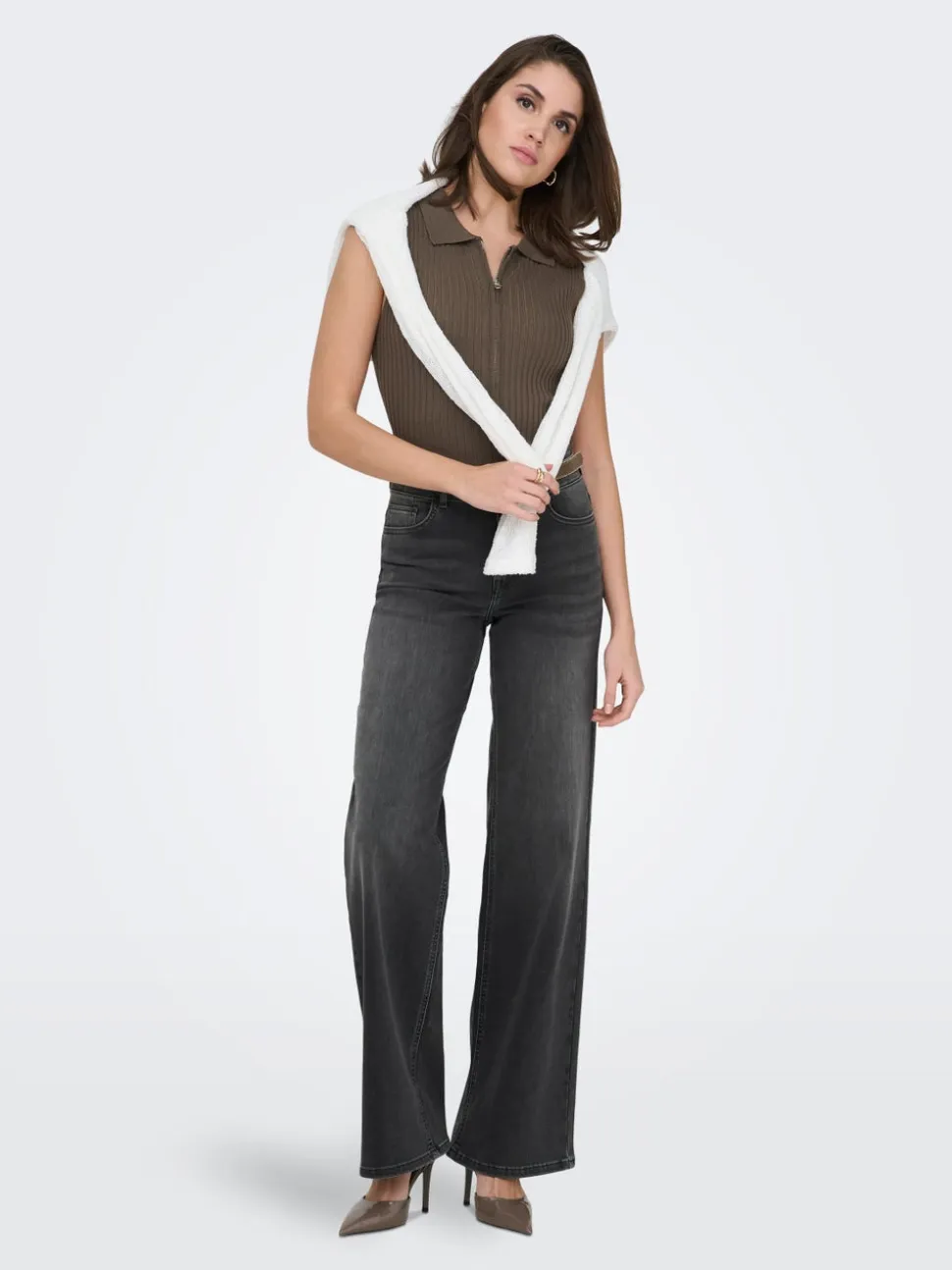 ONLMADISON Vita alta Wide Leg Fit Jeans
