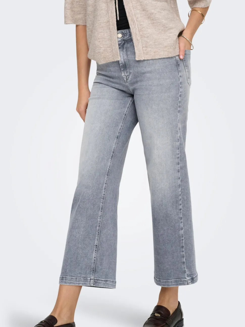 ONLMADISON Vita alta Wide Leg Fit Cropped Jeans