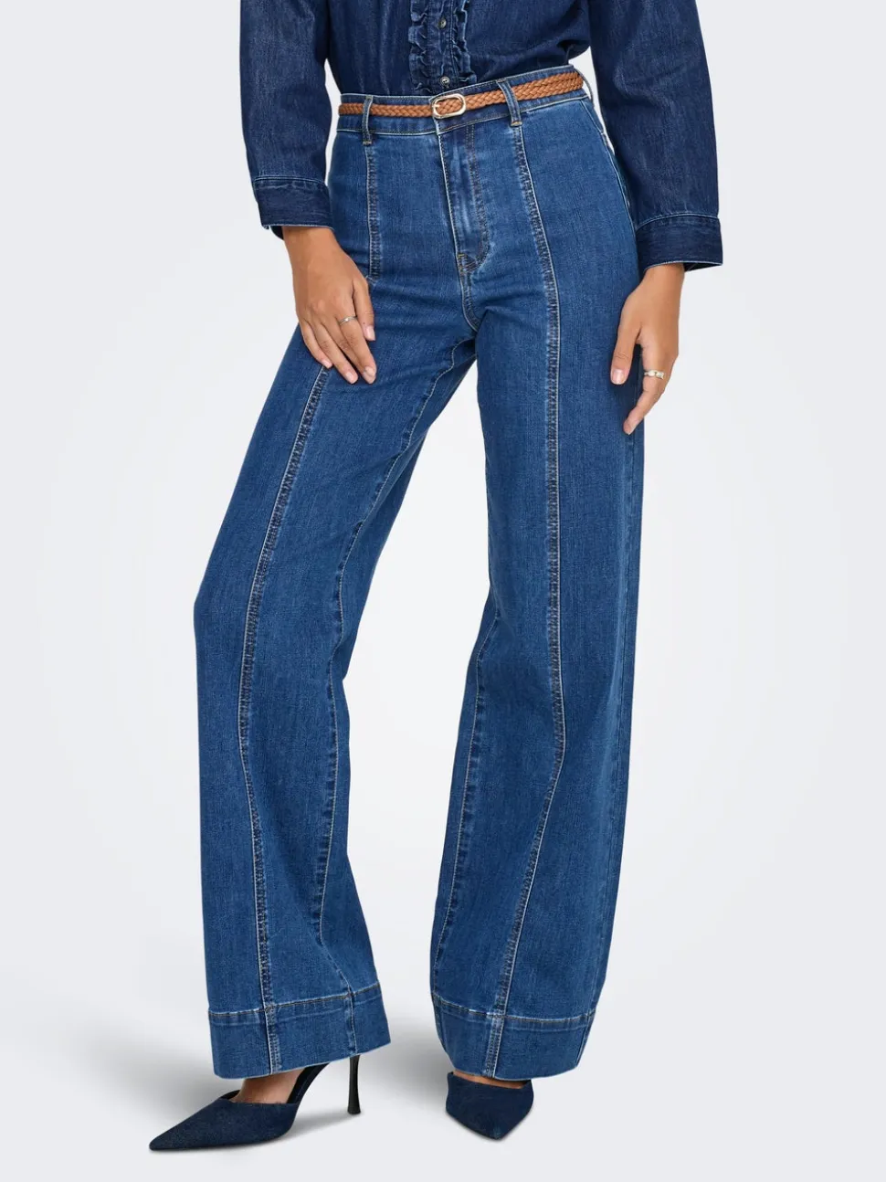 ONLMADISON Vita alta Wide Leg Fit Jeans