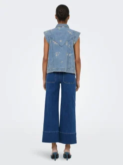 ONLMADISON Vita alta Wide Leg Fit Cropped Jeans