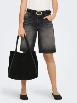 ONLMATE Vita media Baggy Fit Bermuda in jeans