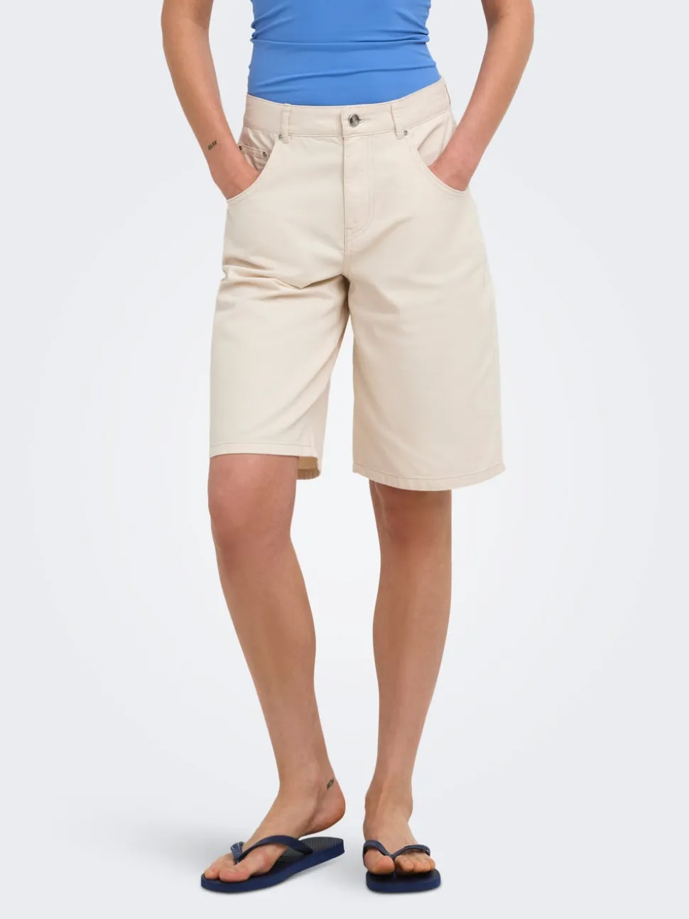 ONLMATE-SILLA Loose Fit Bermuda in jeans