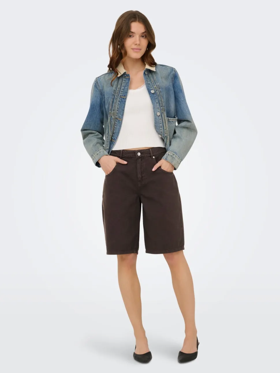 ONLMATE-SILLA Loose Fit Bermuda in jeans