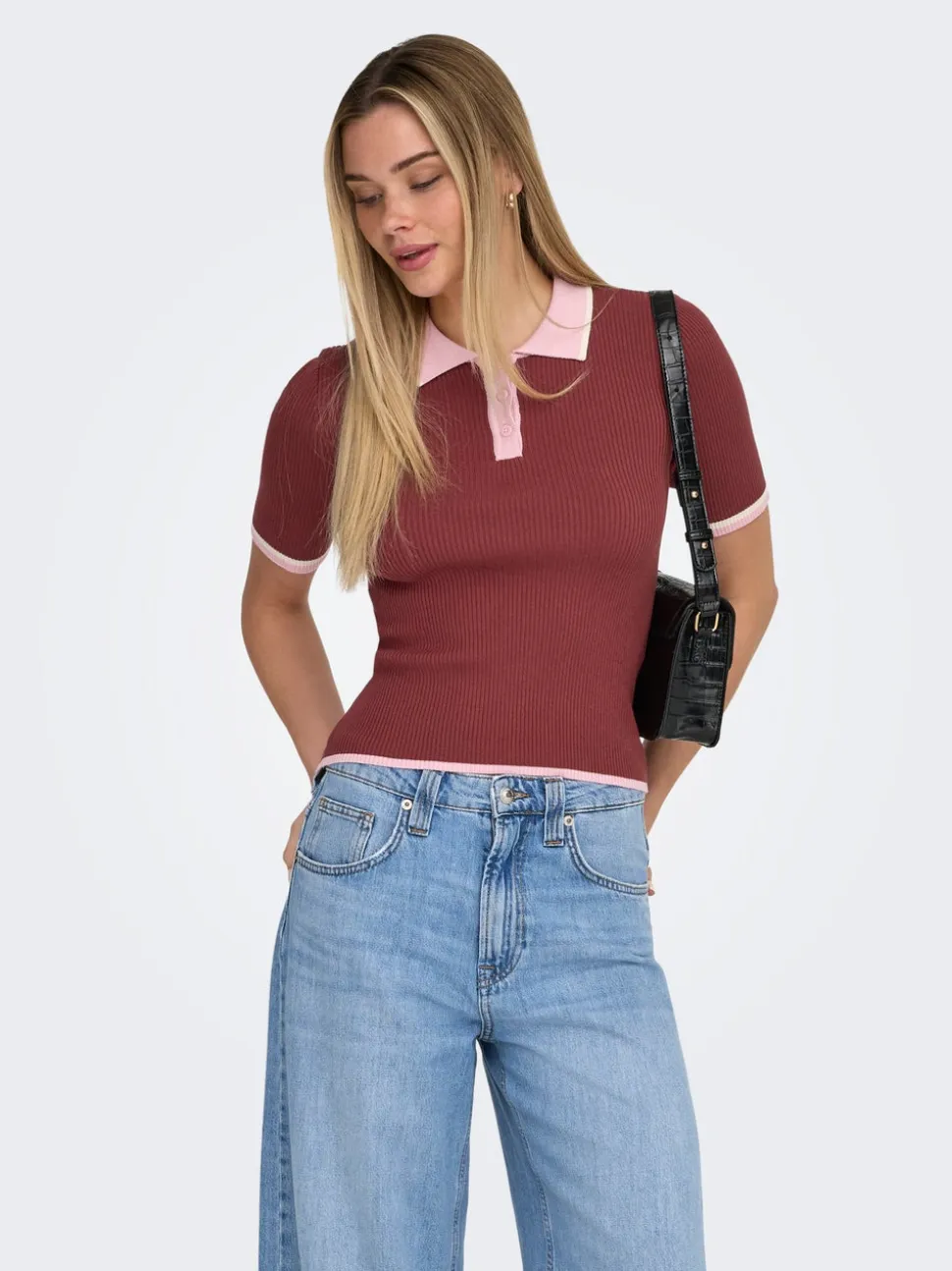 ONLMEDDI Capo in maglia con colletto polo
