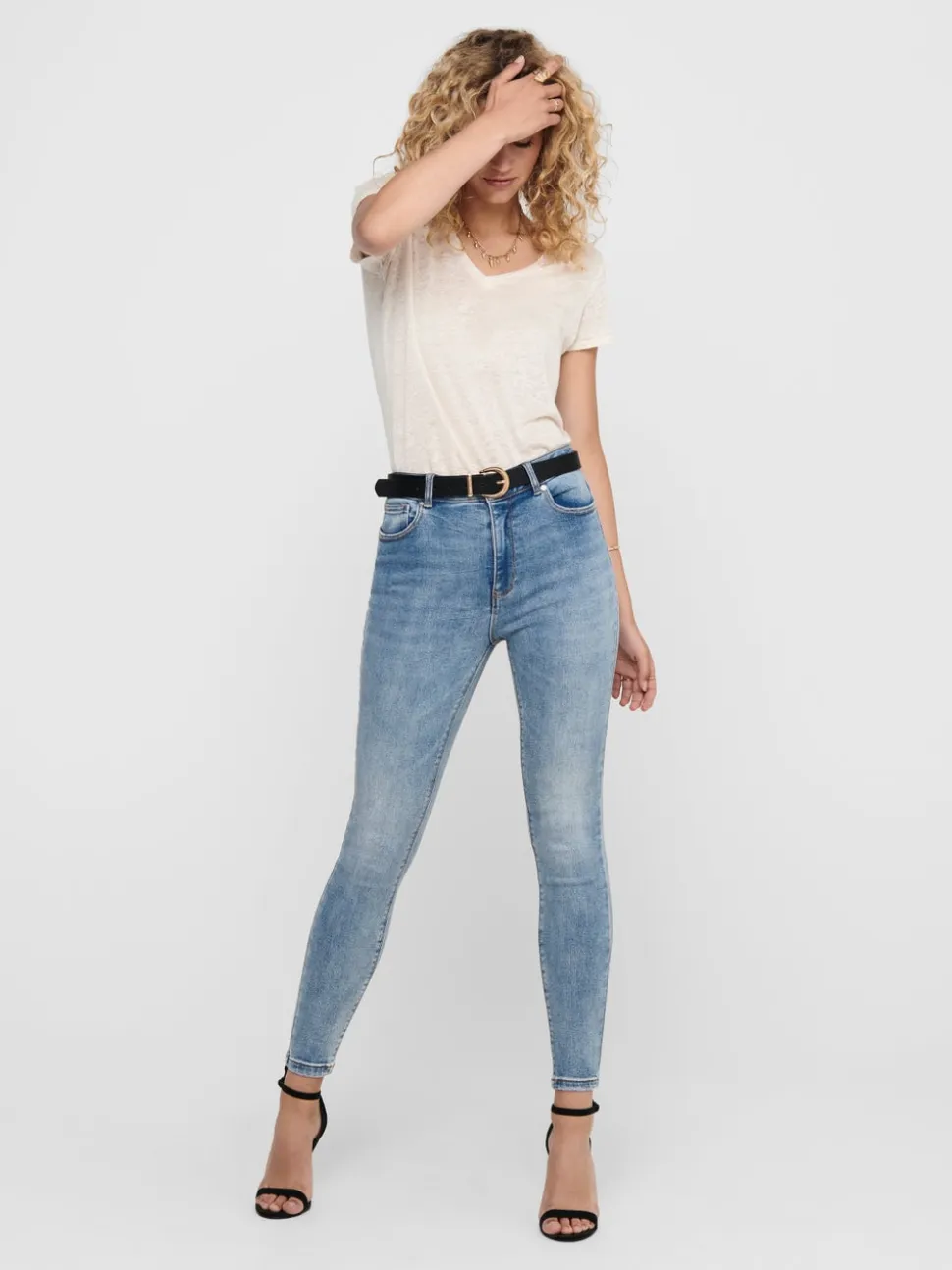 ONLMILA Vita alta Skinny Fit Lunghezza alla caviglia Jeans