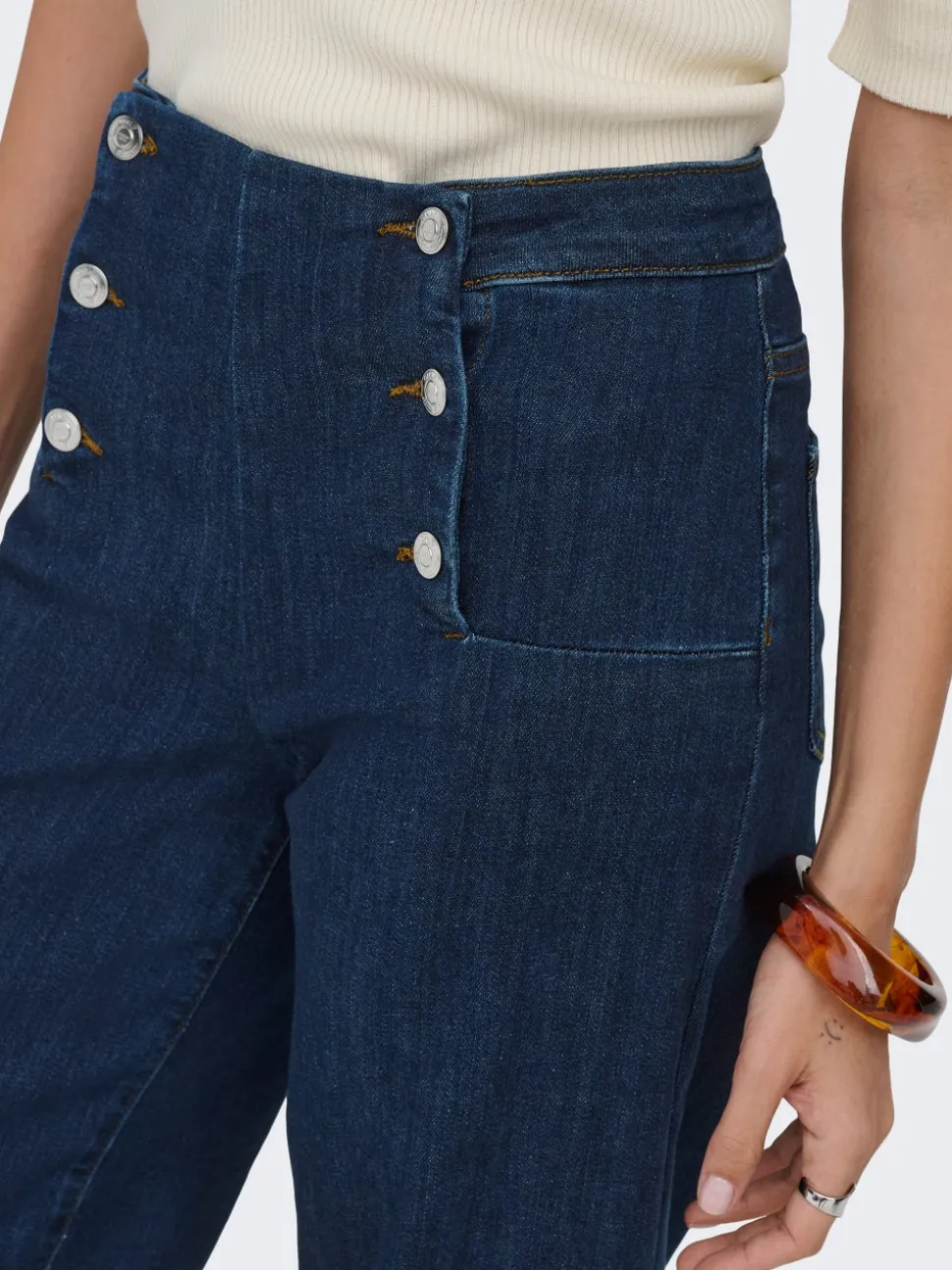 ONLNEW Vita alta Vestibilità ampia - Corto Cropped Jeans