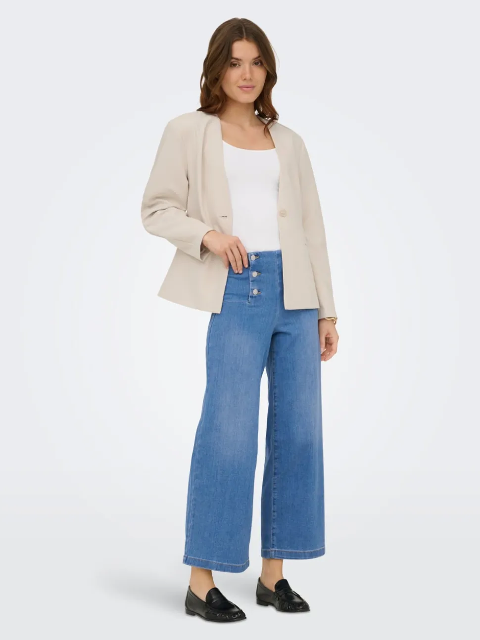 ONLNEW Vita alta Vestibilità ampia - Corto Cropped Jeans