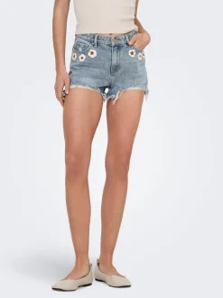 ONLPACY Vita alta Regular Fit Bermuda in jeans