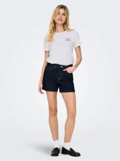 ONLPHINE Vita alta Regular Fit Bermuda in jeans