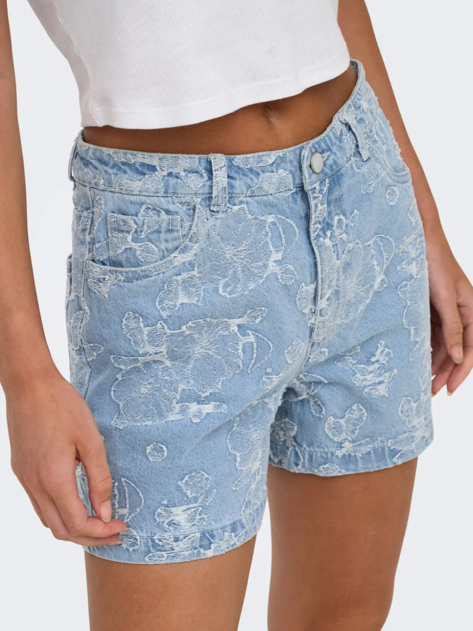 ONLPHINE-AUDE Vita alta Regular Fit Bermuda in jeans