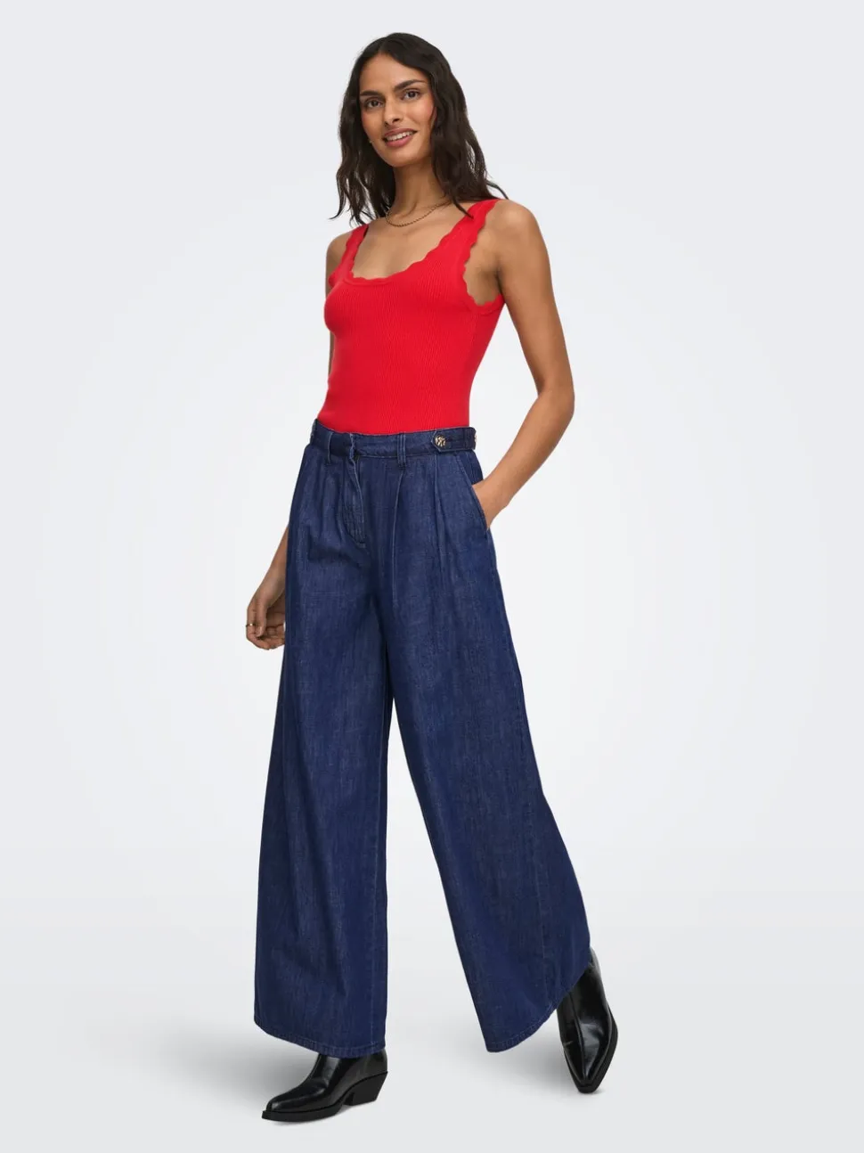 ONLPOSE Vita alta Wide Leg Fit Jeans